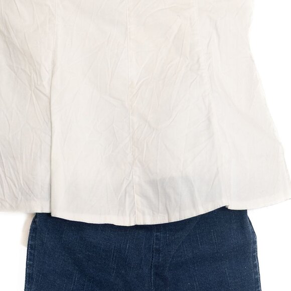 Adams Kids Girls 3 Piece Set White Button-Up Jacket, Glitter Blue Jeans & T-Shir - Picture 7 of 8